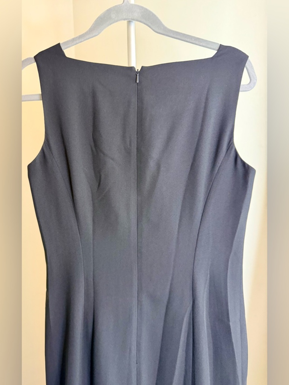Talbots basic black sleeveless maxi sheath dress square neck back zip lined 10 - Picture 5 of 9